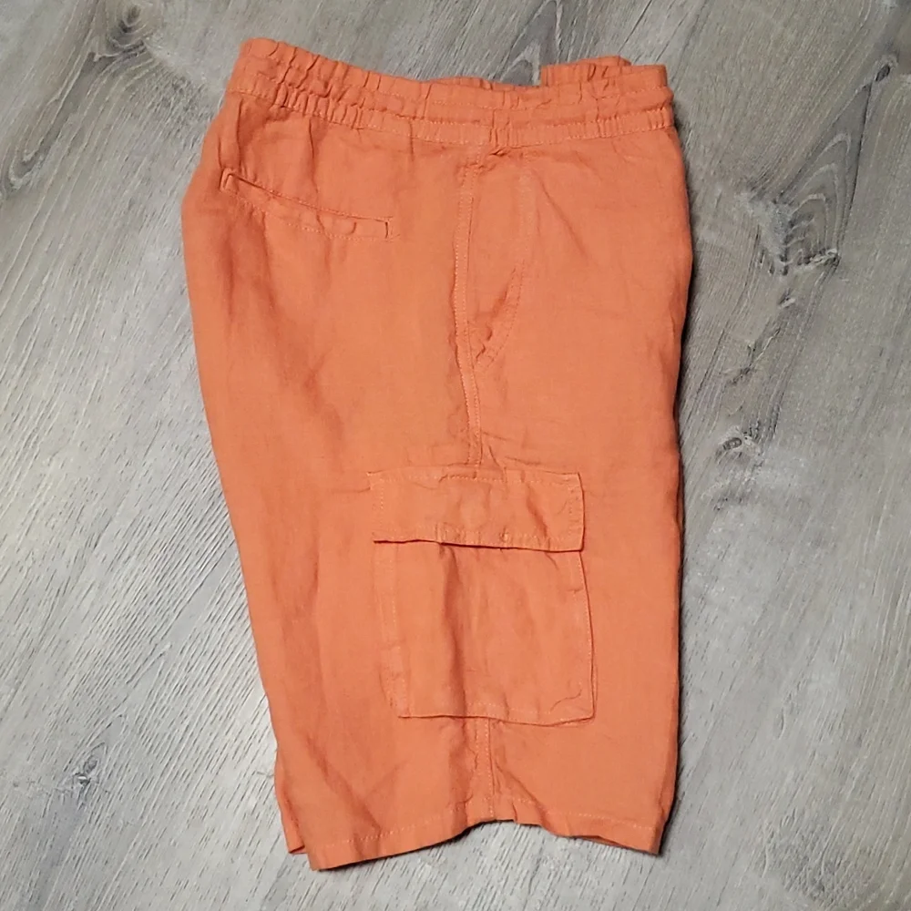 Onia orange linen cargo short men size M